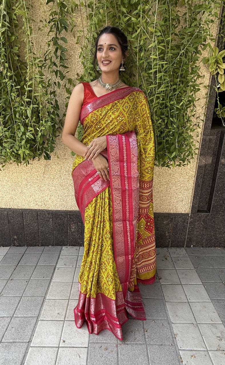 YNF DOLA SILK KESH117 RWC70 SILK SAREES WHOLESALE DOLA SILK ZARI BORDER SILK YELLOW SILK SAREES MANUFACTURER - Deevit International