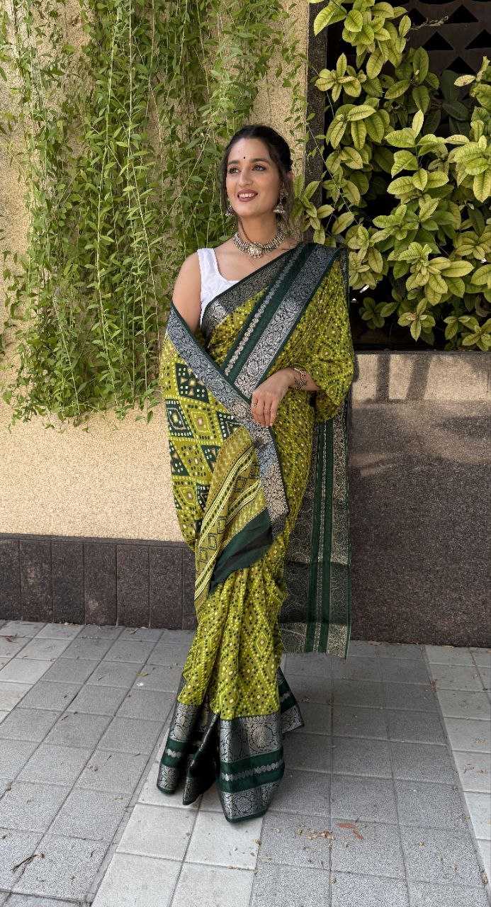 YNF DOLA SILK KESH117 RWC71 SILK SAREES WHOLESALE DOLA SILK ZARI BORDER SILK MEHENDI OUTFITS SAREES MANUFACTURER - Deevit International