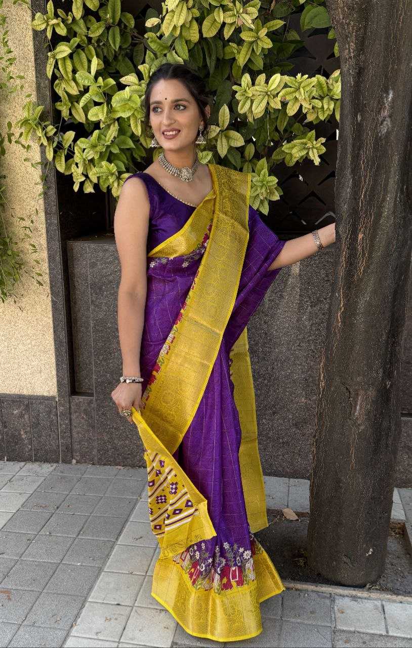 YNF DOLA SILK KESH117 RWC74 SILK SAREES WHOLESALE DOLA SILK PURE ZARI SILK PURPLE SILK SAREES MANUFACTURER - Deevit International