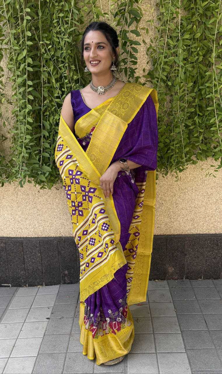 YNF DOLA SILK KESH117 RWC74 SILK SAREES WHOLESALE DOLA SILK PURE ZARI SILK PURPLE SILK SAREES MANUFACTURER - Deevit International