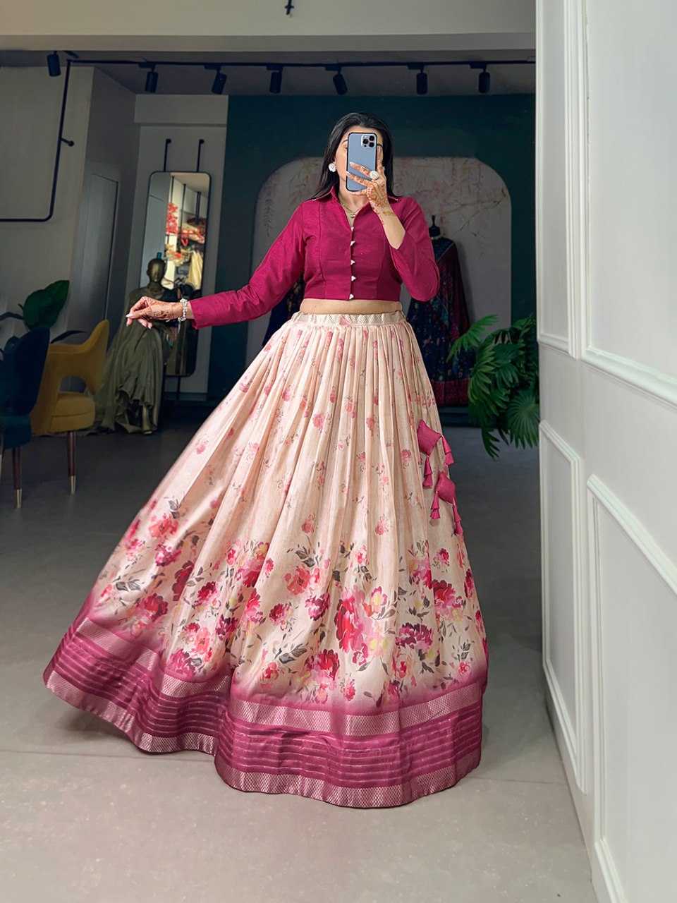 YNF DOLA SILK KESH136 1106 LEHENGAS WHOLESALE SILK PRINTED LEHENGA WITH BLOUSE LEHENGAS MANUFACTURER - Deevit International