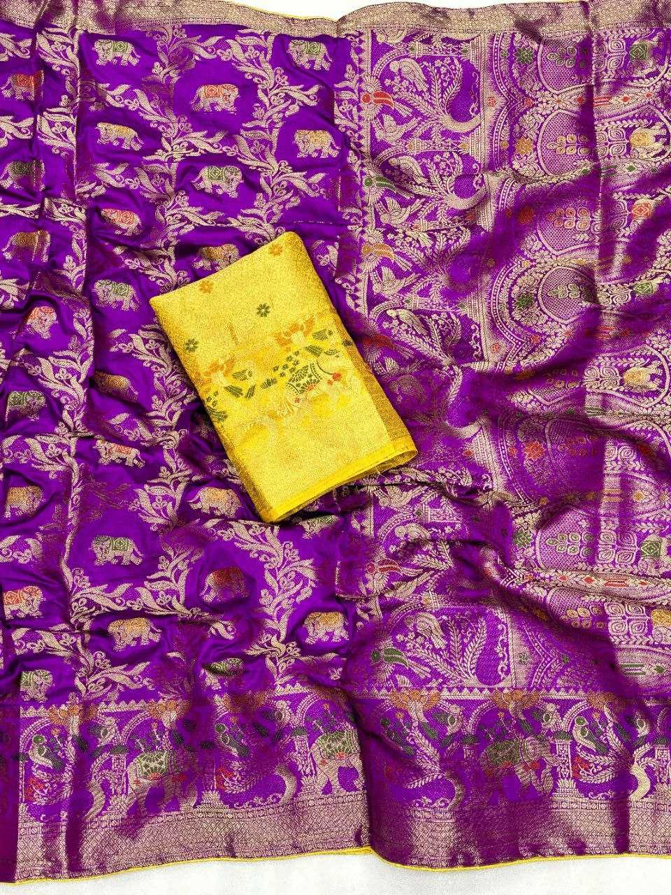 YNF DOLA SILK KESH213 RIN08 SILK SAREES WHOLESALE DOLA SILK ZARI BORDER SILK PURPLE WEDDING OUTFITS SAREES MANUFACTURER - Deevit International