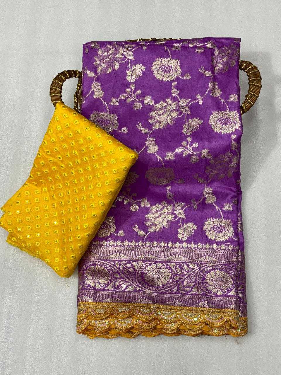 YNF DOLA SILK KESH213 RIN14 SAREES WHOLESALE DOLA SILK PURE ZARI SILK PURPLE SAREES MANUFACTURER - Deevit International