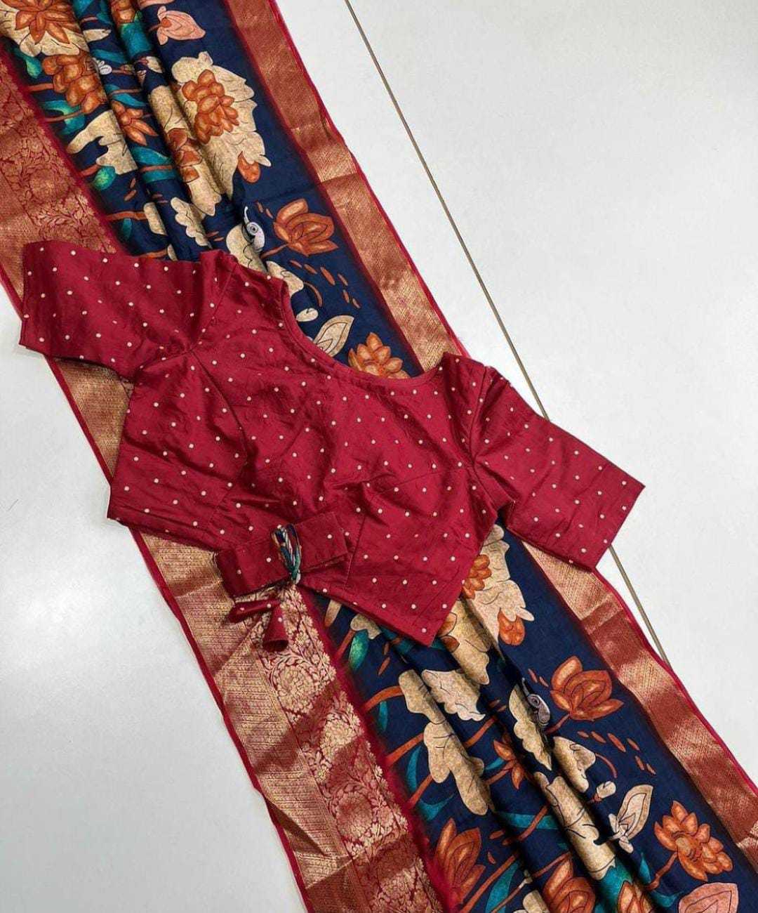 YNF DOLA SILK RIN149 MKD156 SILK SAREES WHOLESALE DOLA SILK ZARI BORDER SILK PRINTED SILK KALAMKARI SILK SAREES MANUFACTURER - Deevit International