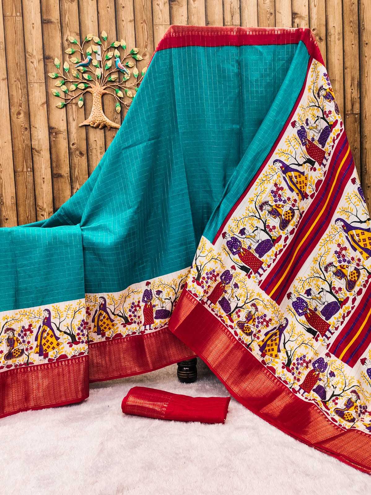 YNF DOLA SILK RIN149 MKD160 SILK SAREES WHOLESALE DOLA SILK ZARI BORDER SILK KALAMKARI SILK SAREES MANUFACTURER - Deevit International