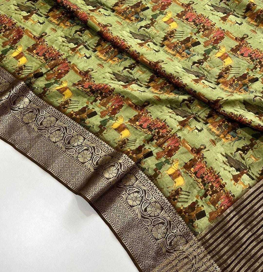 YNF DOLA SILK RIN149 MKD162 SILK SAREES WHOLESALE DOLA SILK ZARI BORDER SILK KALAMKARI SILK SAREES MANUFACTURER - Deevit International