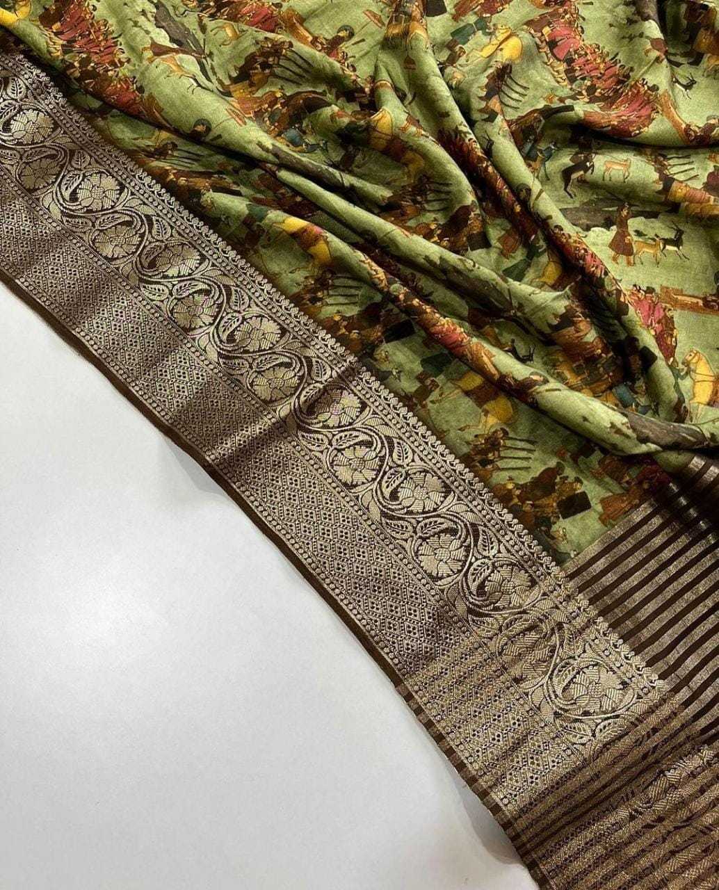 YNF DOLA SILK RIN149 MKD162 SILK SAREES WHOLESALE DOLA SILK ZARI BORDER SILK KALAMKARI SILK SAREES MANUFACTURER - Deevit International