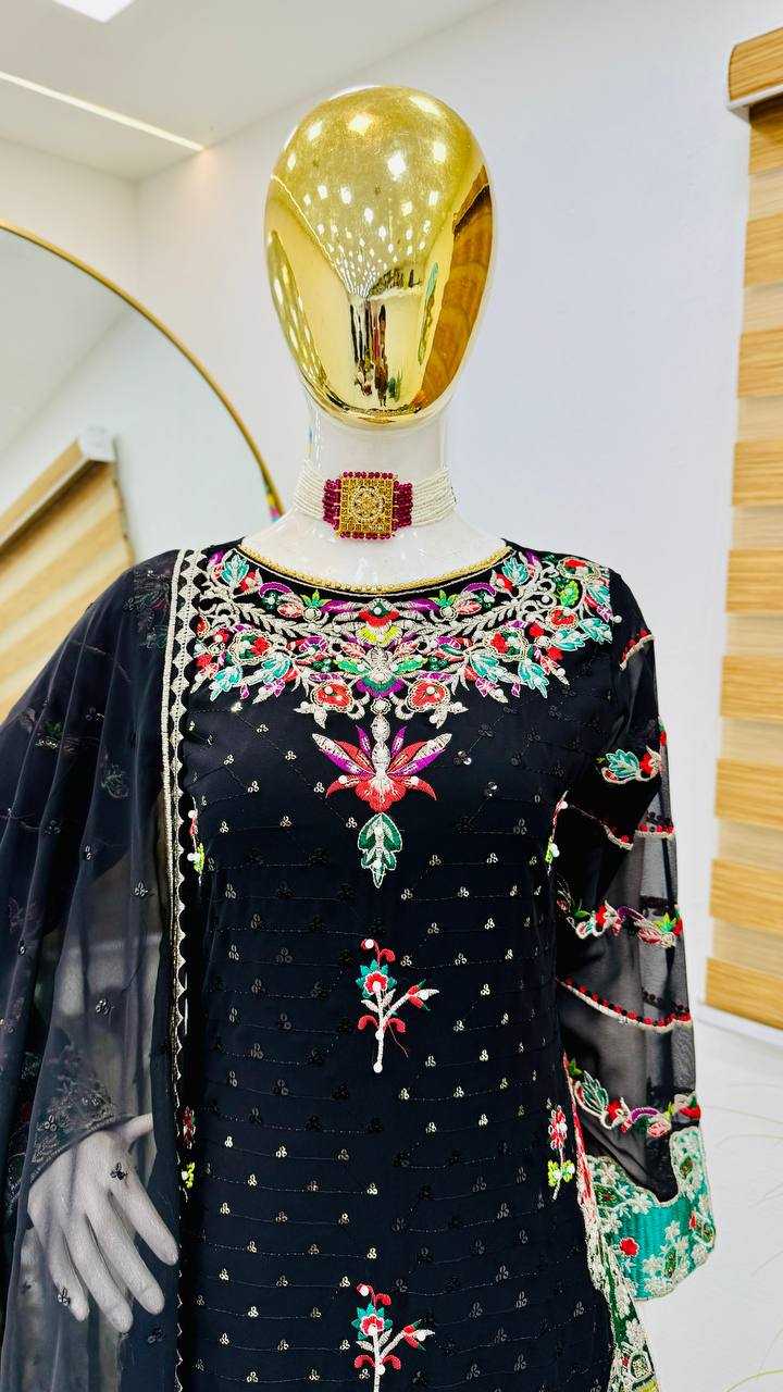 YNF FAUX GEORGETT KEKESH158 9003 SUITS & DRESSES WHOLESALE EMBROIDERED GEORGETTE LADIES WEDDING PAKISTANI SUITS MANUFACTURER - Deevit International