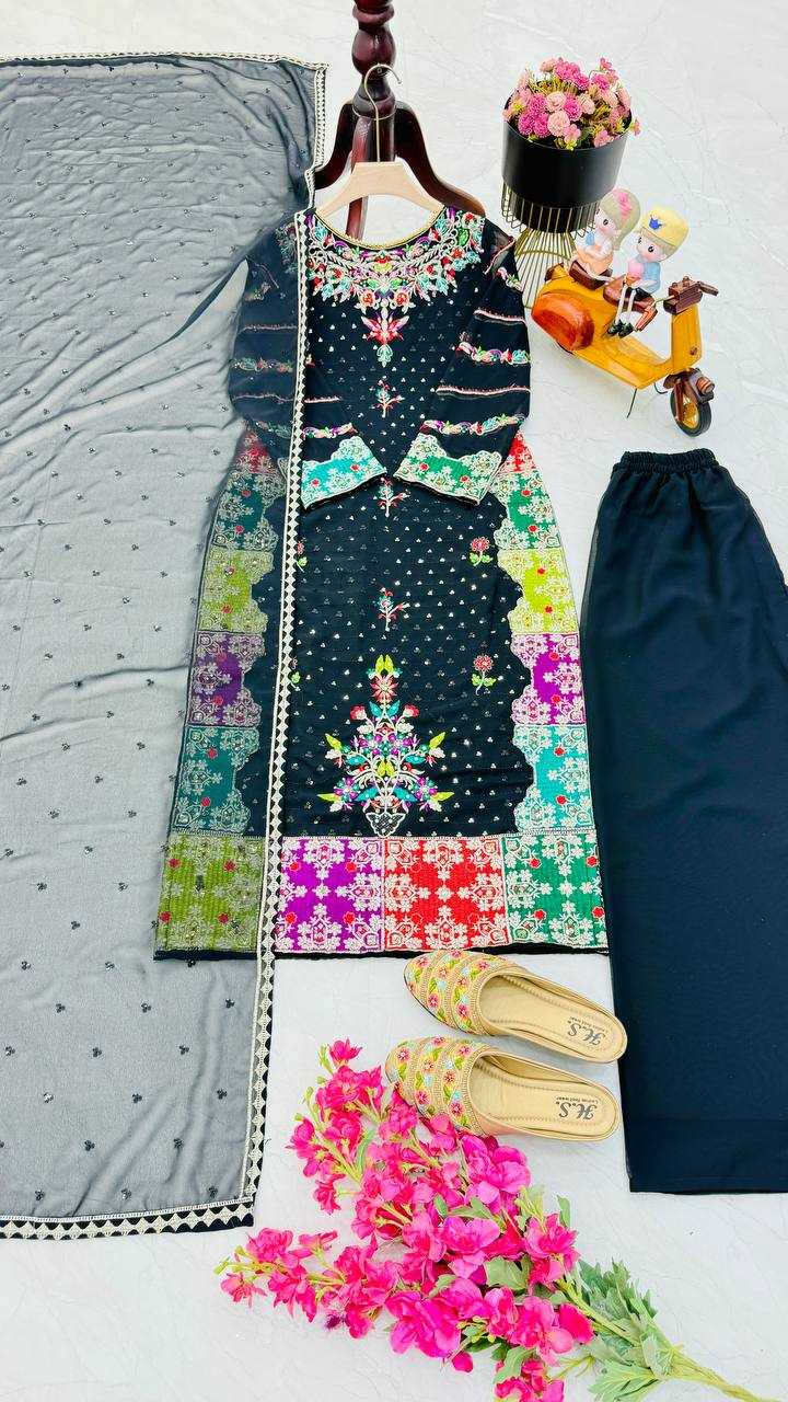 YNF FAUX GEORGETT KEKESH158 9003 SUITS & DRESSES WHOLESALE EMBROIDERED GEORGETTE LADIES WEDDING PAKISTANI SUITS MANUFACTURER - Deevit International