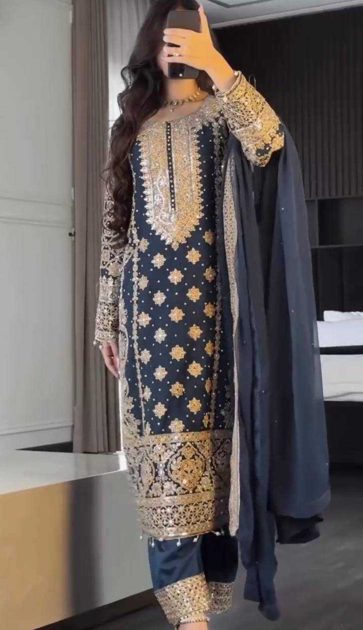 YNF FAUX GEORGETTE KESH121 1654 SUITS & DRESSES WHOLESALE EMBROIDERY GEORGETTE WEDDING LADIES PAKISTANI SUITS MANUFACTURER - Deevit International