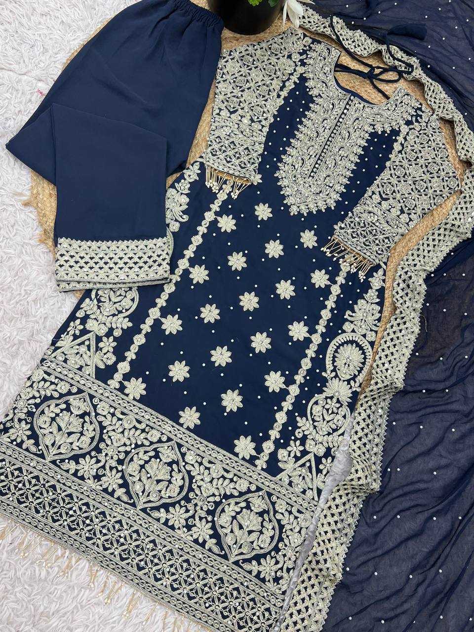 YNF FAUX GEORGETTE KESH121 1654 SUITS & DRESSES WHOLESALE EMBROIDERY GEORGETTE WEDDING LADIES PAKISTANI SUITS MANUFACTURER - Deevit International