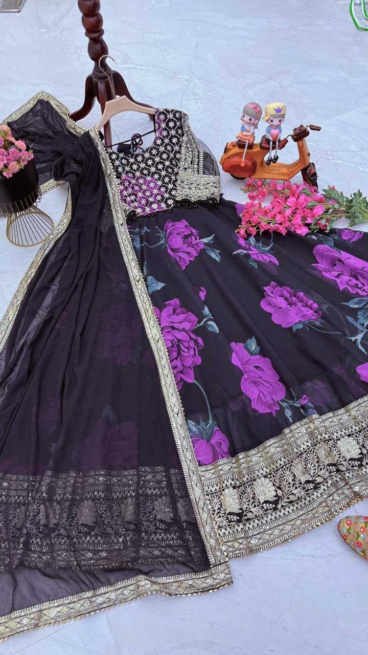 YNF FAUX GEORGETTE KESH158 10106 GOWNS WHOLESALE PURPLE GEORGETTE ANARKALI PRINTED GOWNS MANUFACTURER - Deevit International