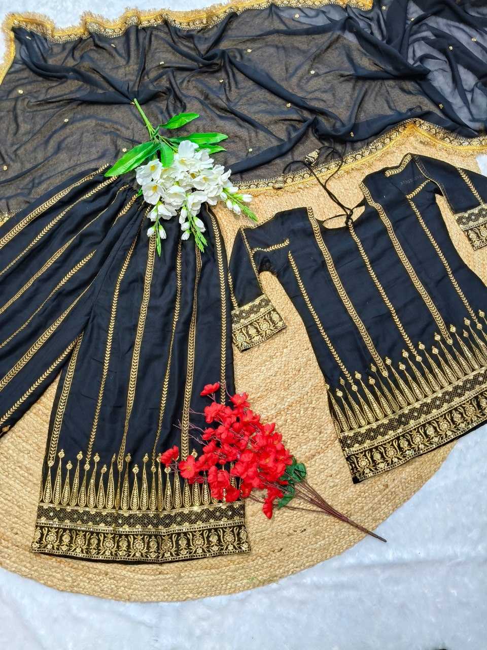 YNF FAUX GEORGETTE KESH164 G81 SUITS & DRESSES WHOLESALE GEORGETTE BLACK SALWAR WEDDING EMBROIDERY SUITS MANUFACTURE - Deevit International