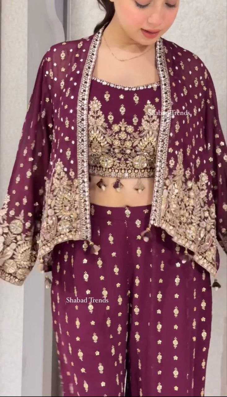 YNF FAUX GEORGETTE KESH176 146 SUITS & DRESSES SHARARA SALWAR EMBROIDERY GEORGETTE WEDDING SUITS MANUFACTUR - Deevit International