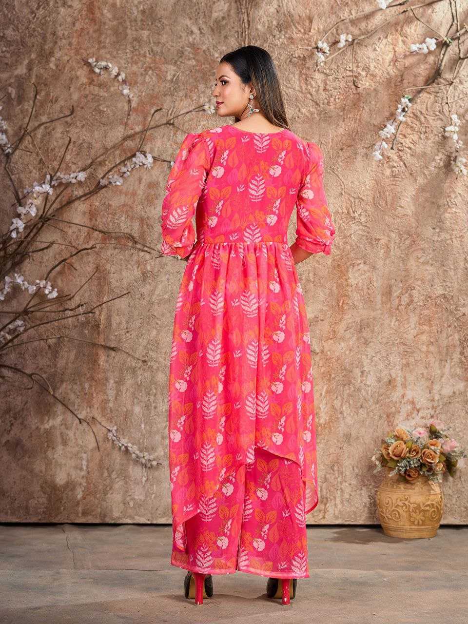 YNF FAUX GEORGETTE KESH243 1024 KURTIS WHOLESALE KURTIS WITH BOTTOM PRINTED FANCY GEORGETTE KURTIS MANUFACTURER - Deevit International