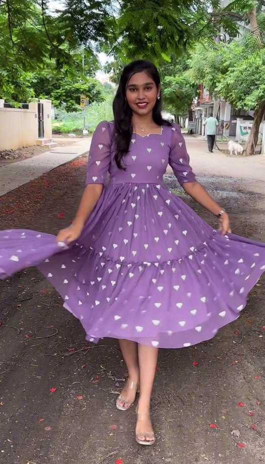 YNF FAUX GEORGETTE KESH243 1028 KURTIS WHOLESALE PARTY WEAR FANCY GEORGETTE PURPLE KURTIS MANUFACTURER - Deevit International