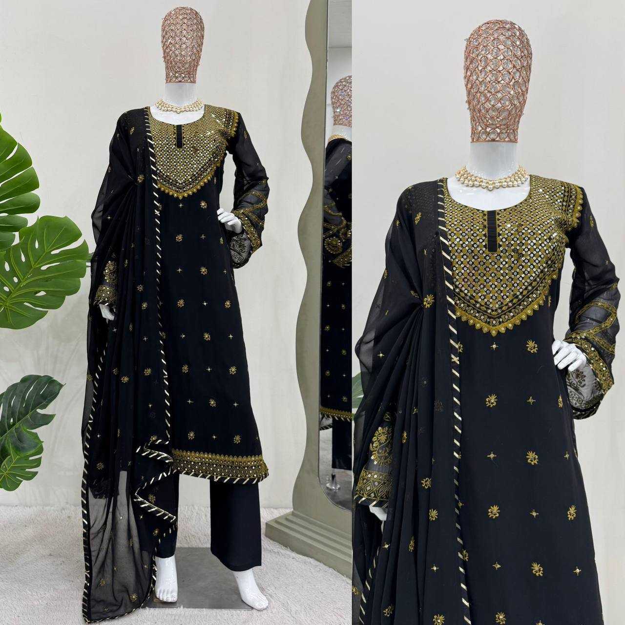 YNF FAUX GEORGETTE RIN169 5786 SUITS & DRESSES WHOLESALE PAKISTANI BLACK SALWAR GEORGETTE EID COLLECTIONS SUITS MANUFACTURE - Deevit International