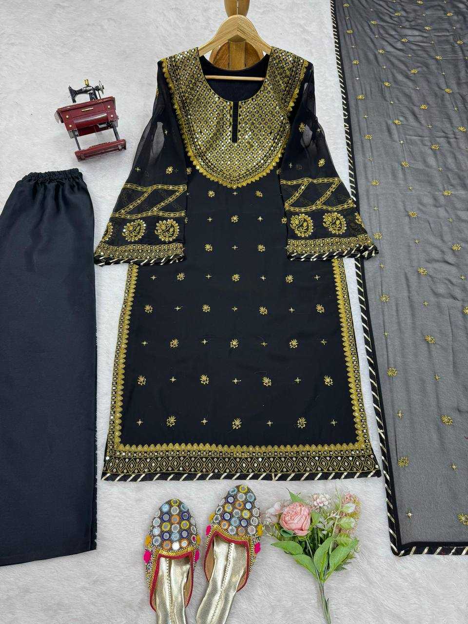 YNF FAUX GEORGETTE RIN169 5786 SUITS & DRESSES WHOLESALE PAKISTANI BLACK SALWAR GEORGETTE EID COLLECTIONS SUITS MANUFACTURE - Deevit International