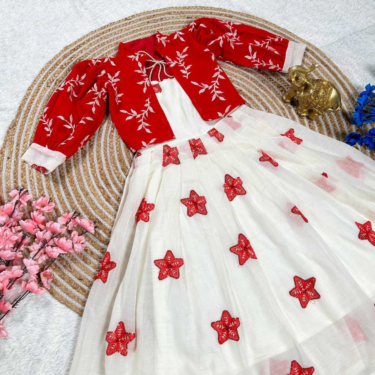 YNF GEORGETTE KESH109 159 KIDS WEAR WHOLESALE ETHNIC GOWNS KIDS TRADITIONAL WEAR KIDS FESTIVE EMBROIDERY MANUFACTURER - Deevit International