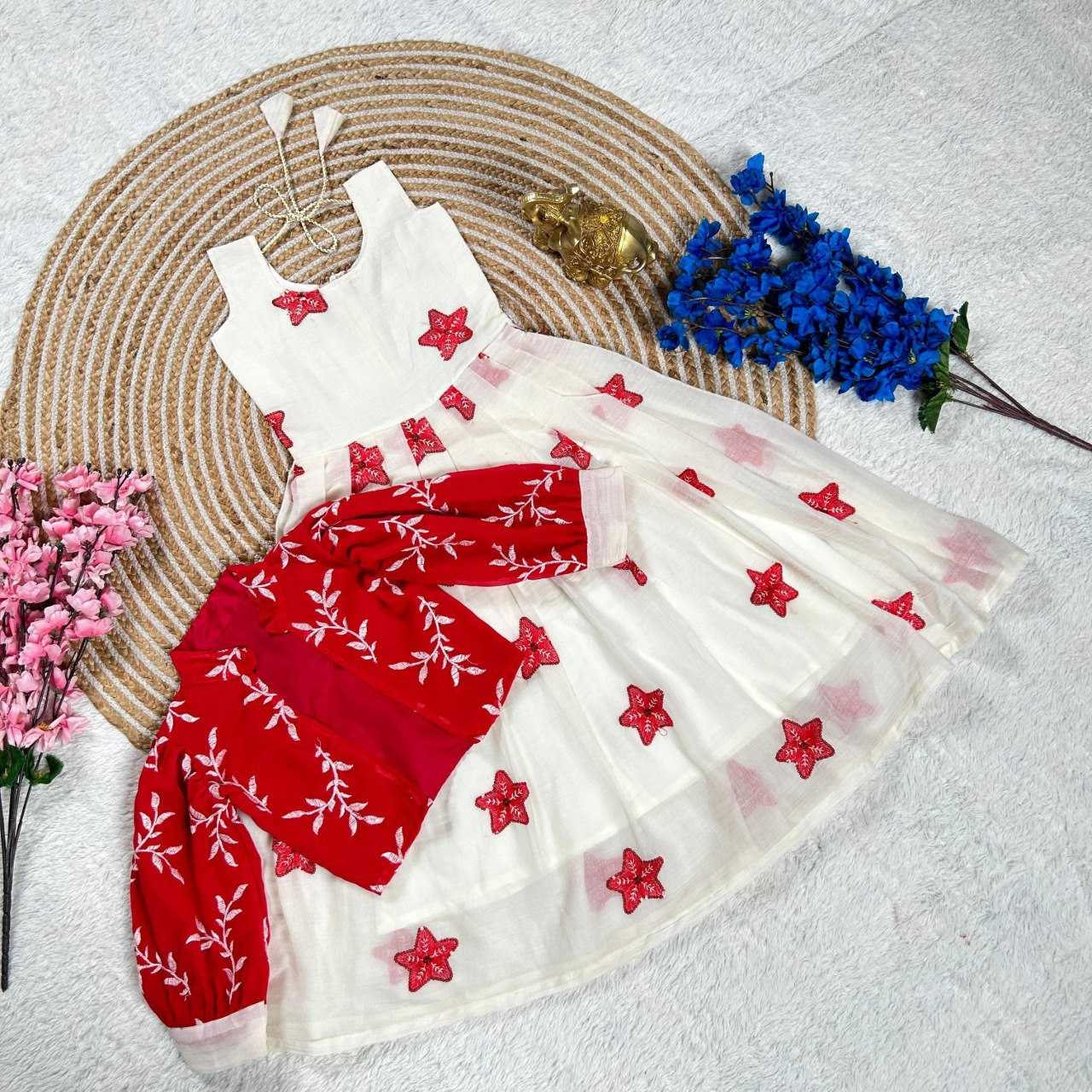 YNF GEORGETTE KESH109 159 KIDS WEAR WHOLESALE ETHNIC GOWNS KIDS TRADITIONAL WEAR KIDS FESTIVE EMBROIDERY MANUFACTURER - Deevit International