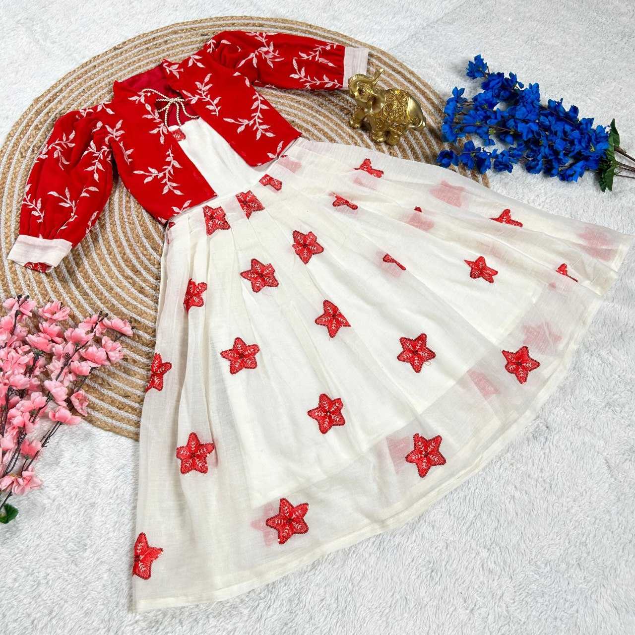 YNF GEORGETTE KESH109 159 KIDS WEAR WHOLESALE ETHNIC GOWNS KIDS TRADITIONAL WEAR KIDS FESTIVE EMBROIDERY MANUFACTURER - Deevit International