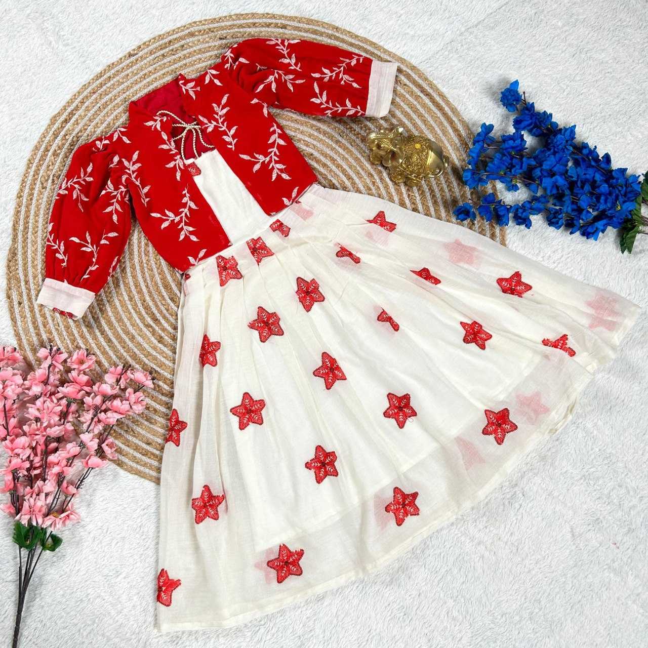 YNF GEORGETTE KESH109 159 KIDS WEAR WHOLESALE ETHNIC GOWNS KIDS TRADITIONAL WEAR KIDS FESTIVE EMBROIDERY MANUFACTURER - Deevit International