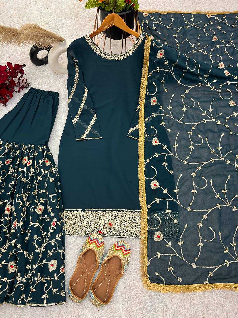 YNF GEORGETTE KESH121 3096 SUITS & DRESSES SHARARA SALWAR EMBROIDERY GEORGETTE PAKISTANI WEDDING LADIES P SUITS MANUFACTUR - Deevit International