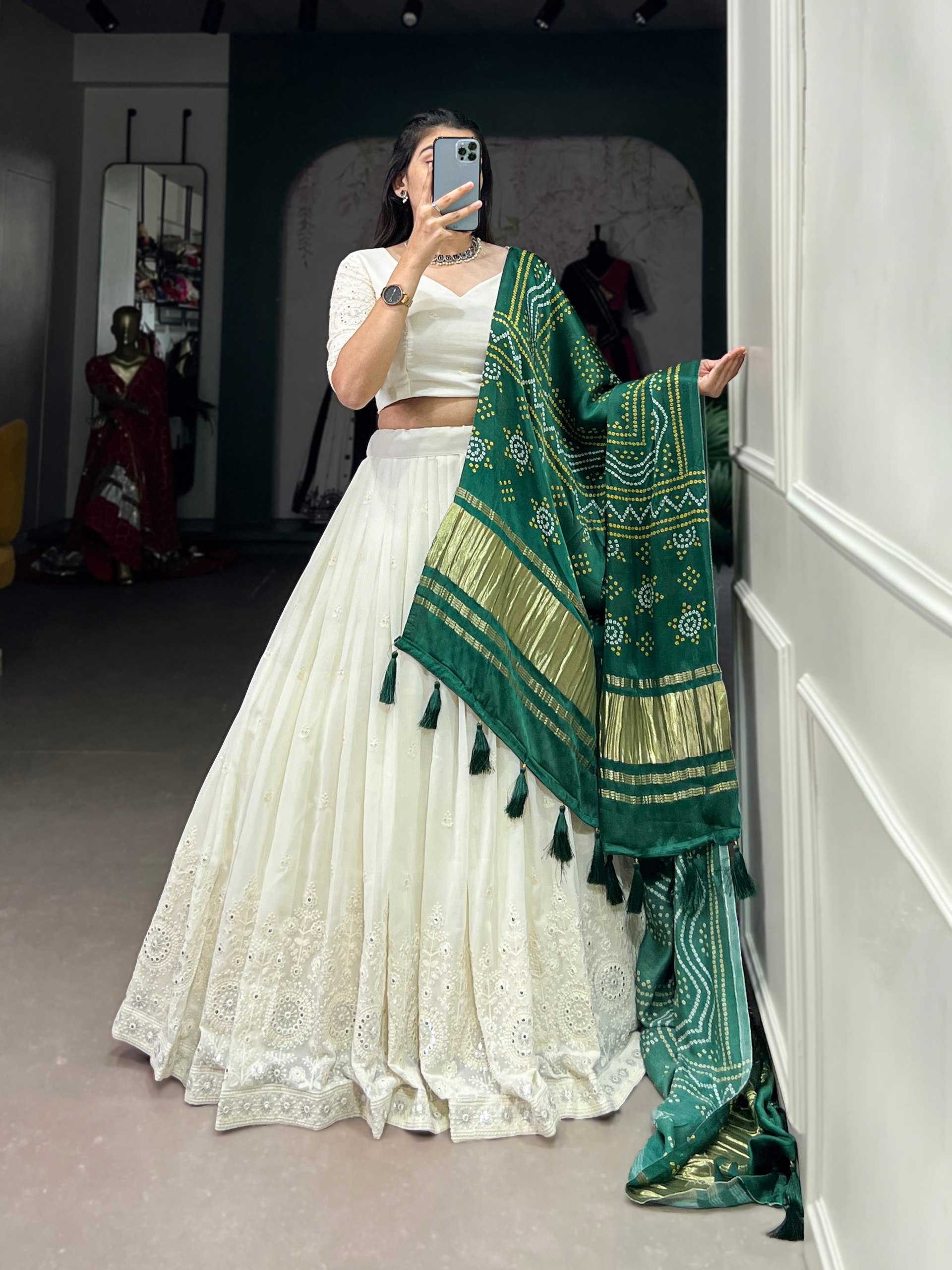 YNF GEORGETTE KESH134 1501 LEHENGAS WHOLESALE GEORGETTE WEDDING WHITE LEHENGA WITH DUPTTA WEDDING LEHENGAS MANUFACTURER - Deevit International