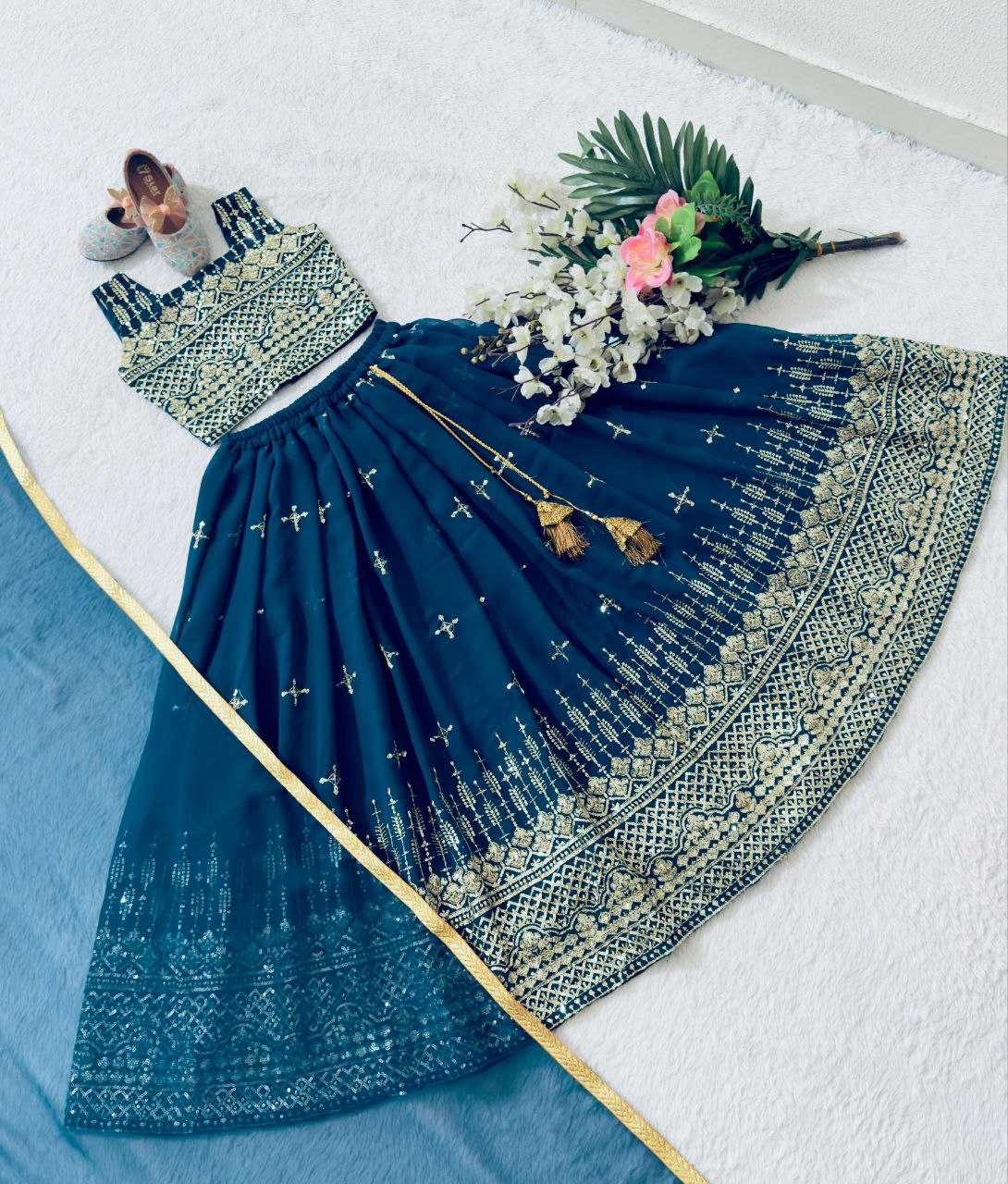 YNF GEORGETTE KESH168 MNT46 KIDS WEAR WHOLESALE KIDS LEHENGA KIDS TRADITIONAL OUTFITS KIDS LEHENGA CHOLI KIDS FESTIVE WEAR KIDS WEDDING OUTFITS MANUFACTURER - Deevit International