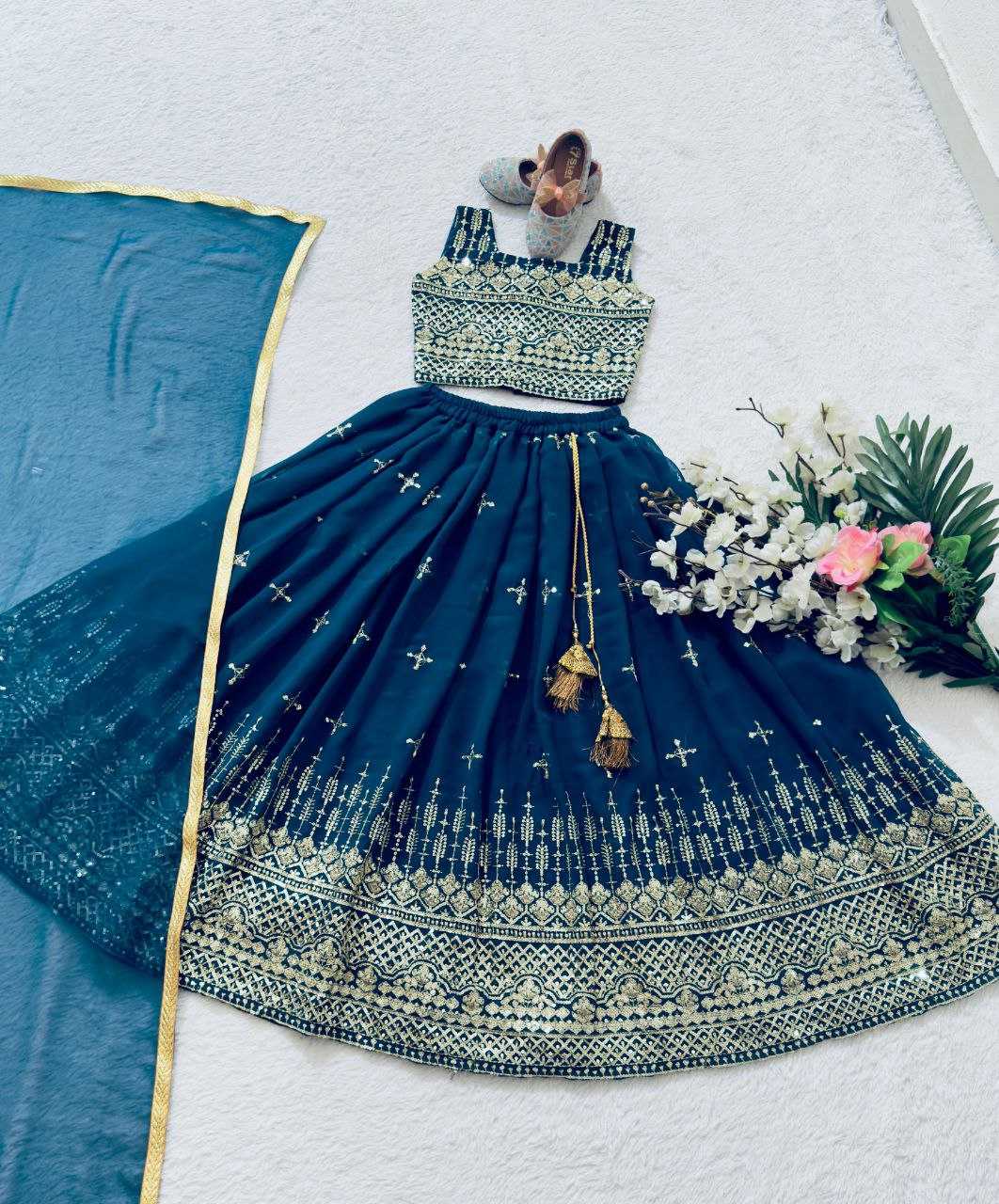 YNF GEORGETTE KESH168 MNT46 KIDS WEAR WHOLESALE KIDS LEHENGA KIDS TRADITIONAL OUTFITS KIDS LEHENGA CHOLI KIDS FESTIVE WEAR KIDS WEDDING OUTFITS MANUFACTURER - Deevit International