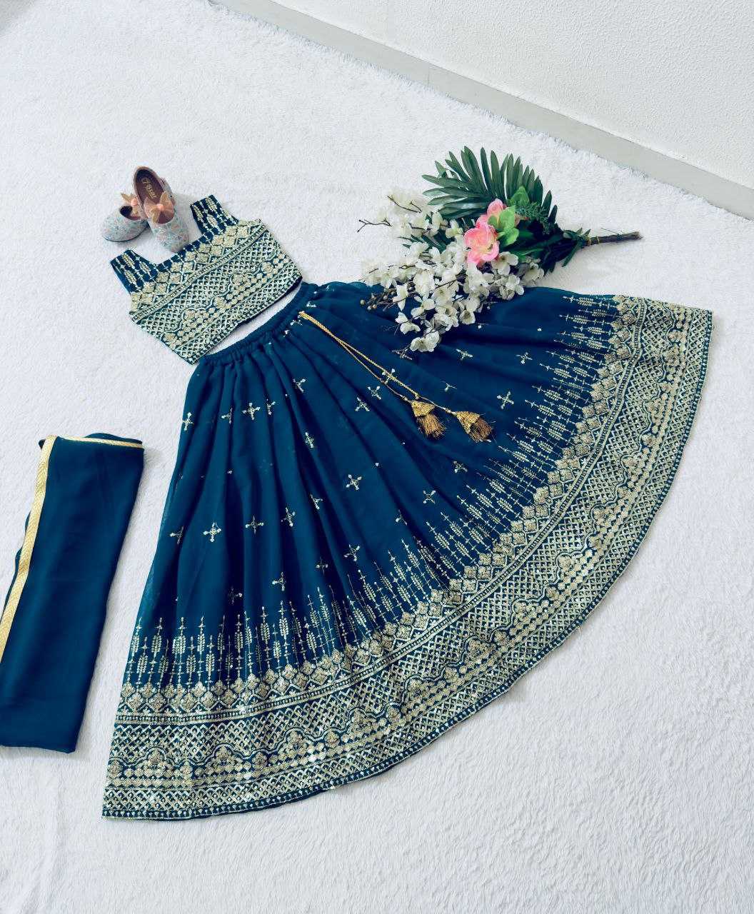 YNF GEORGETTE KESH168 MNT46 KIDS WEAR WHOLESALE KIDS LEHENGA KIDS TRADITIONAL OUTFITS KIDS LEHENGA CHOLI KIDS FESTIVE WEAR KIDS WEDDING OUTFITS MANUFACTURER - Deevit International