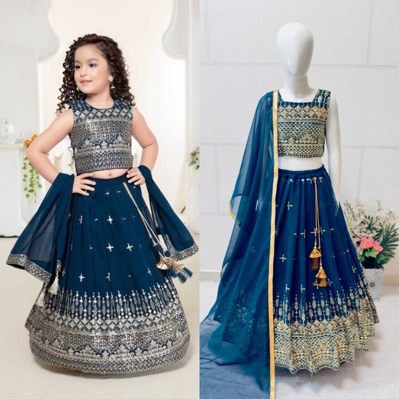 YNF GEORGETTE KESH168 MNT46 KIDS WEAR WHOLESALE KIDS LEHENGA KIDS TRADITIONAL OUTFITS KIDS LEHENGA CHOLI KIDS FESTIVE WEAR KIDS WEDDING OUTFITS MANUFACTURER - Deevit International