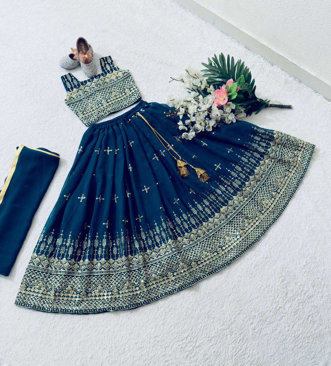 YNF GEORGETTE KESH168 MNT46 KIDS WEAR WHOLESALE KIDS LEHENGA KIDS TRADITIONAL OUTFITS KIDS LEHENGA CHOLI KIDS FESTIVE WEAR KIDS WEDDING OUTFITS MANUFACTURER - Deevit International