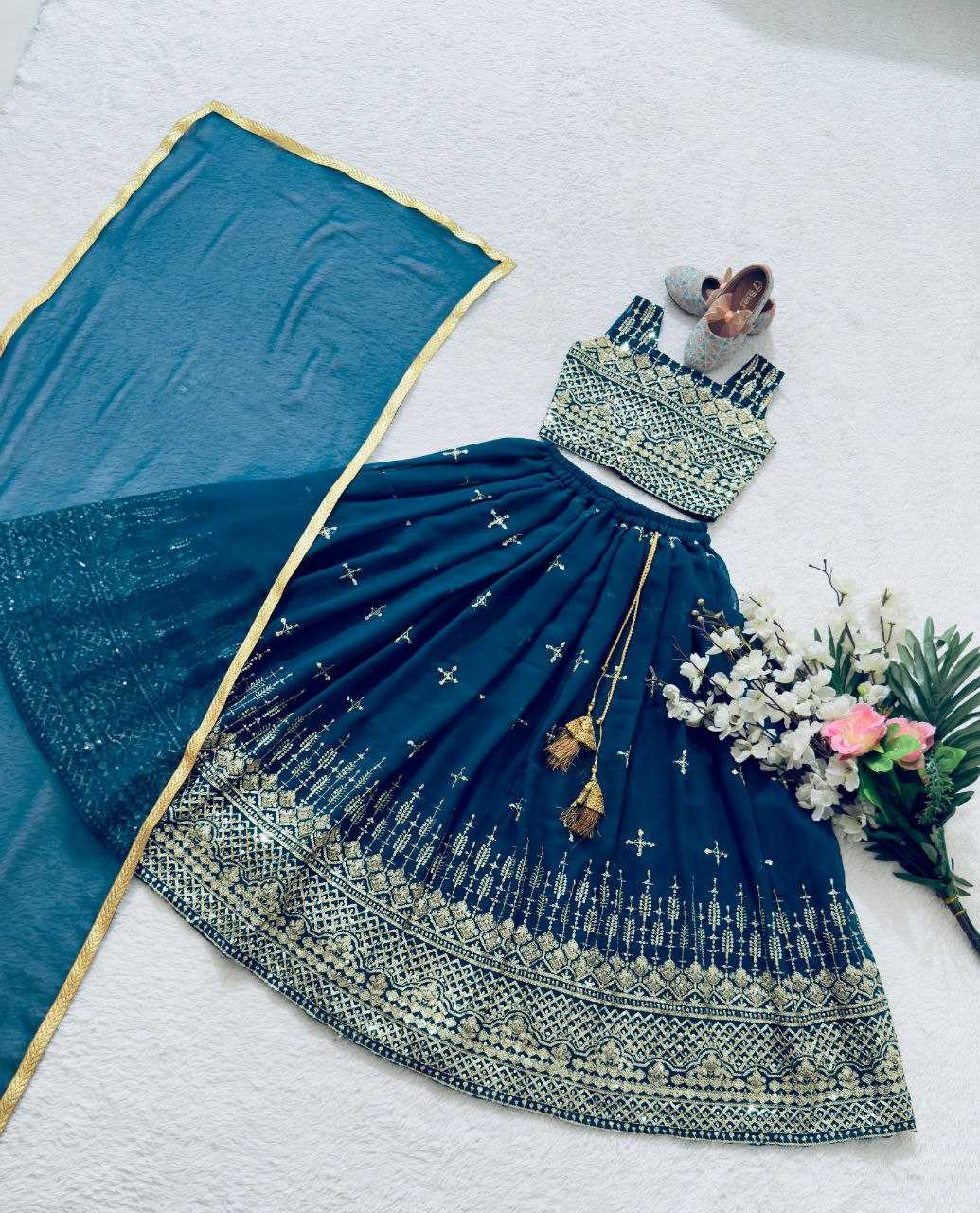 YNF GEORGETTE KESH168 MNT46 KIDS WEAR WHOLESALE KIDS LEHENGA KIDS TRADITIONAL OUTFITS KIDS LEHENGA CHOLI KIDS FESTIVE WEAR KIDS WEDDING OUTFITS MANUFACTURER - Deevit International