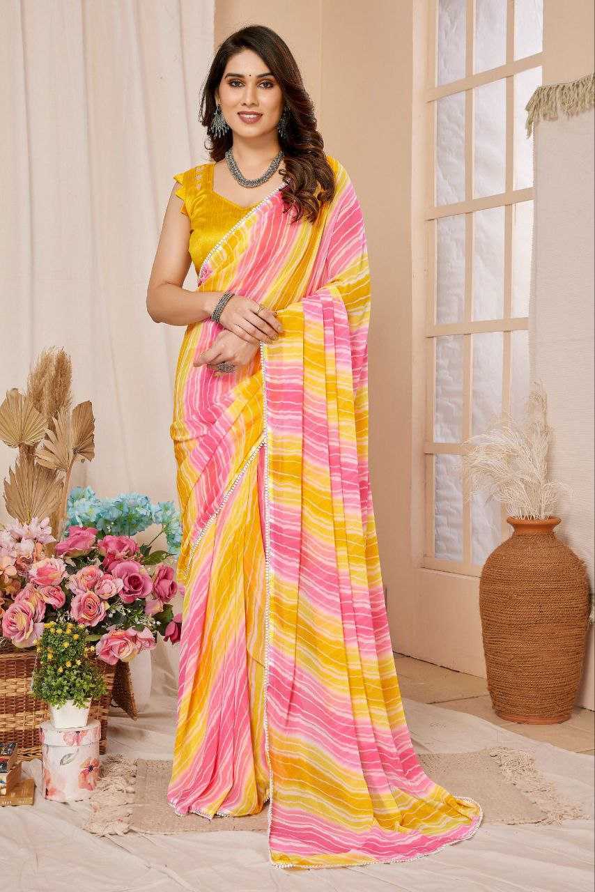 YNF GEORGETTE KESH245 RNF06 SAREES WHOLESALE GEORGETTE READY TO WEAR PRINTED LADIES SAREES MANUFACTURER - Deevit International