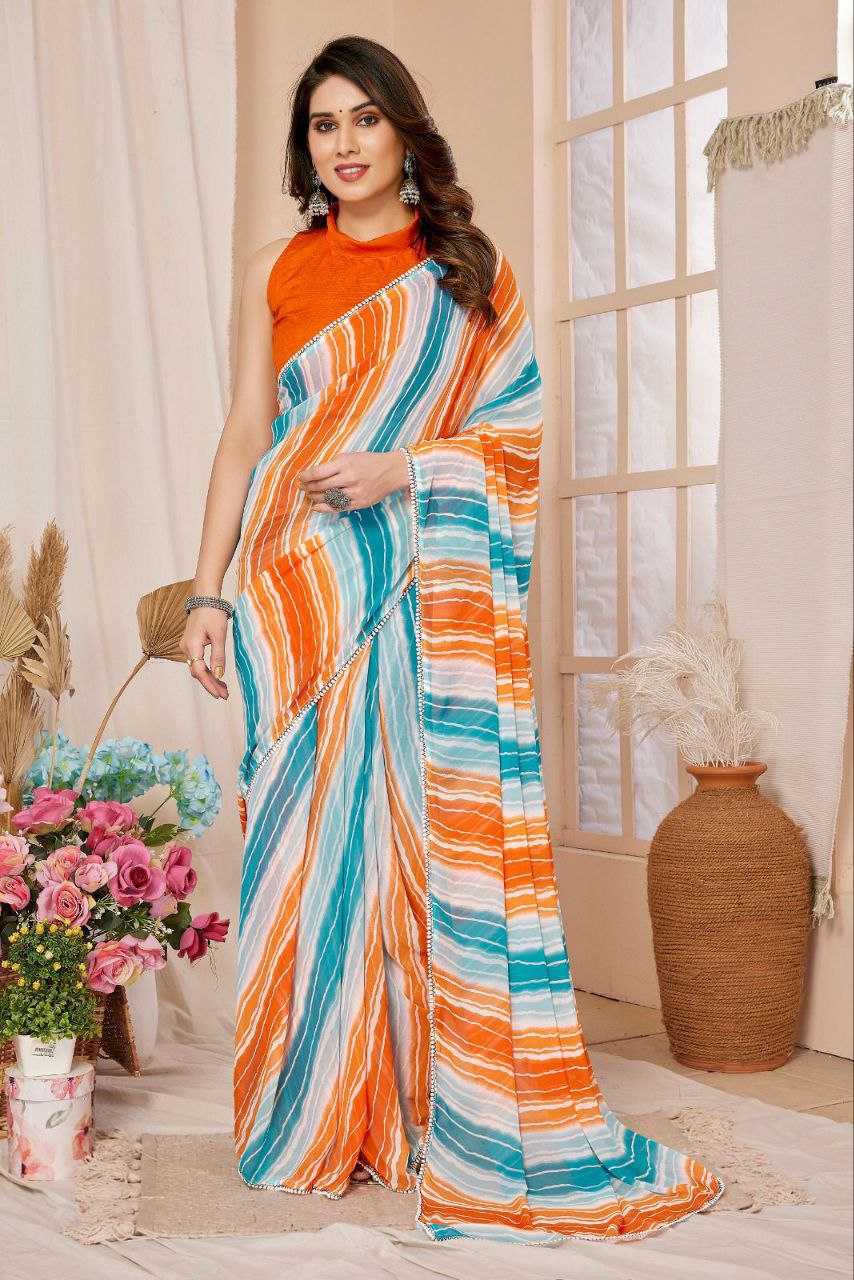 YNF GEORGETTE KESH245 RNF06 SAREES WHOLESALE GEORGETTE READY TO WEAR PRINTED LADIES SAREES MANUFACTURER - Deevit International