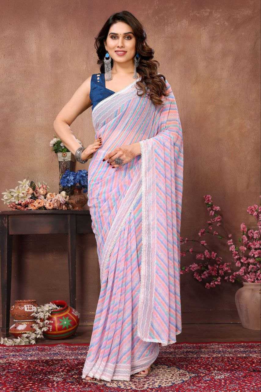 YNF GEORGETTE KESH245 RNF06 SAREES WHOLESALE GEORGETTE READY TO WEAR PRINTED LADIES SAREES MANUFACTURER - Deevit International