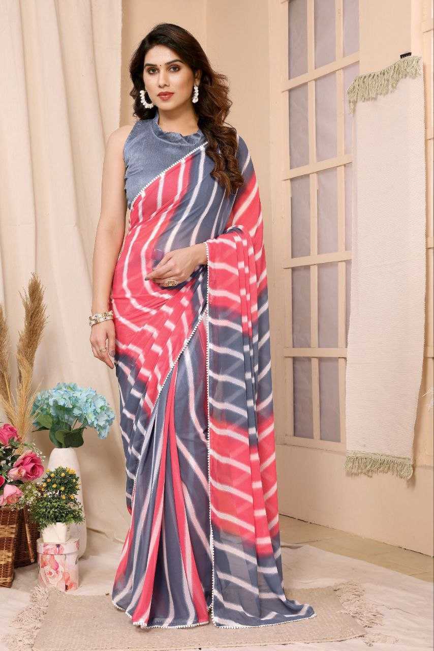 YNF GEORGETTE KESH245 RNF06 SAREES WHOLESALE GEORGETTE READY TO WEAR PRINTED LADIES SAREES MANUFACTURER - Deevit International