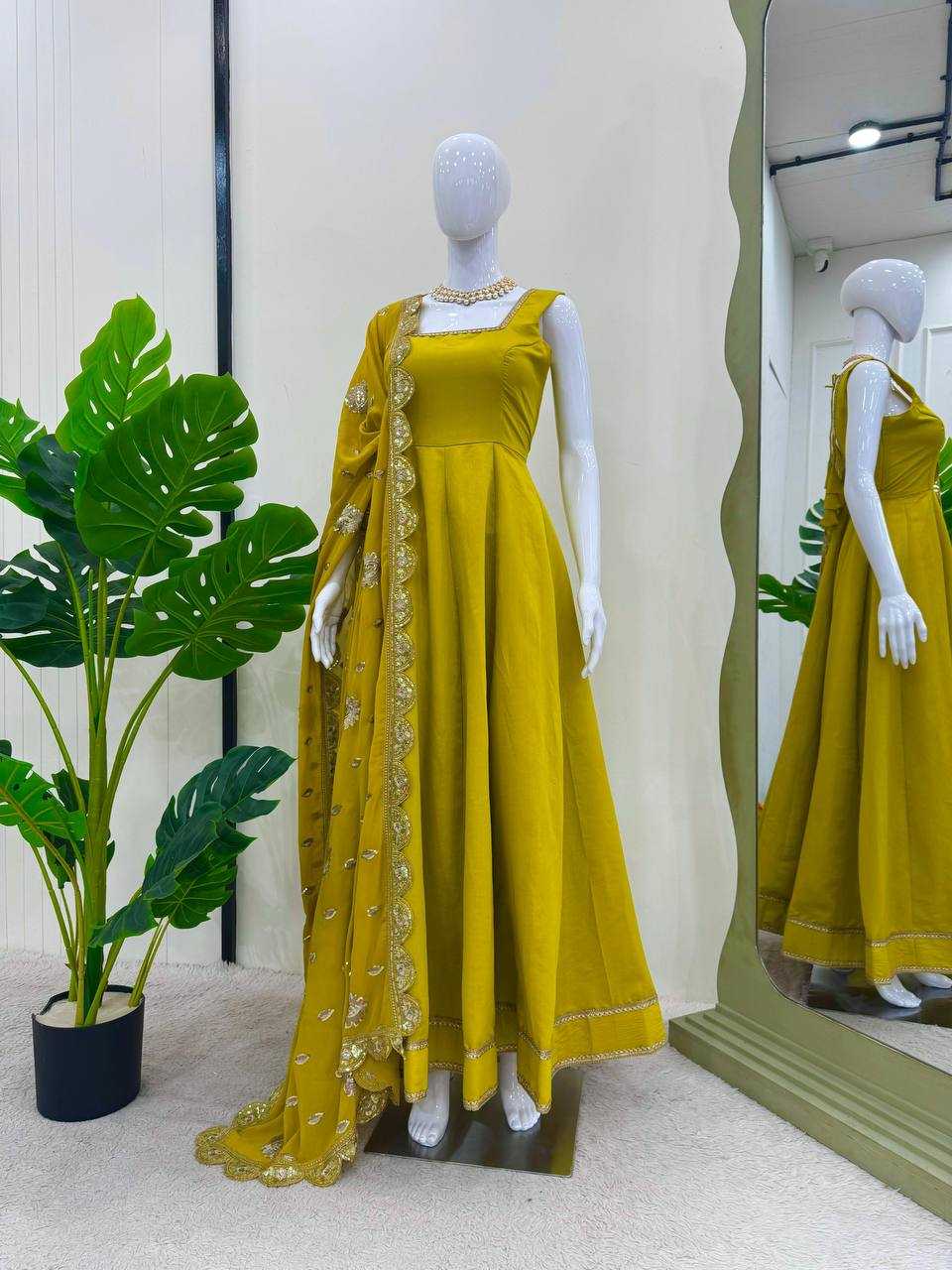 YNF HEAVY ROMAN SILK RIN133 1489 GOWNS WHOLESALE WEDDING ANARKALI SILK GOWNS MANUFACTURER - Deevit International