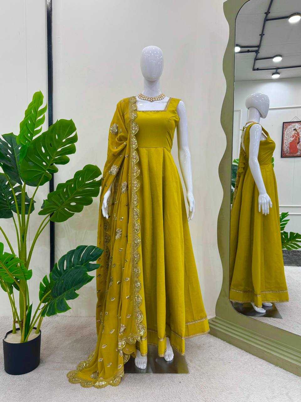 YNF HEAVY ROMAN SILK RIN133 1489 GOWNS WHOLESALE WEDDING ANARKALI SILK GOWNS MANUFACTURER - Deevit International