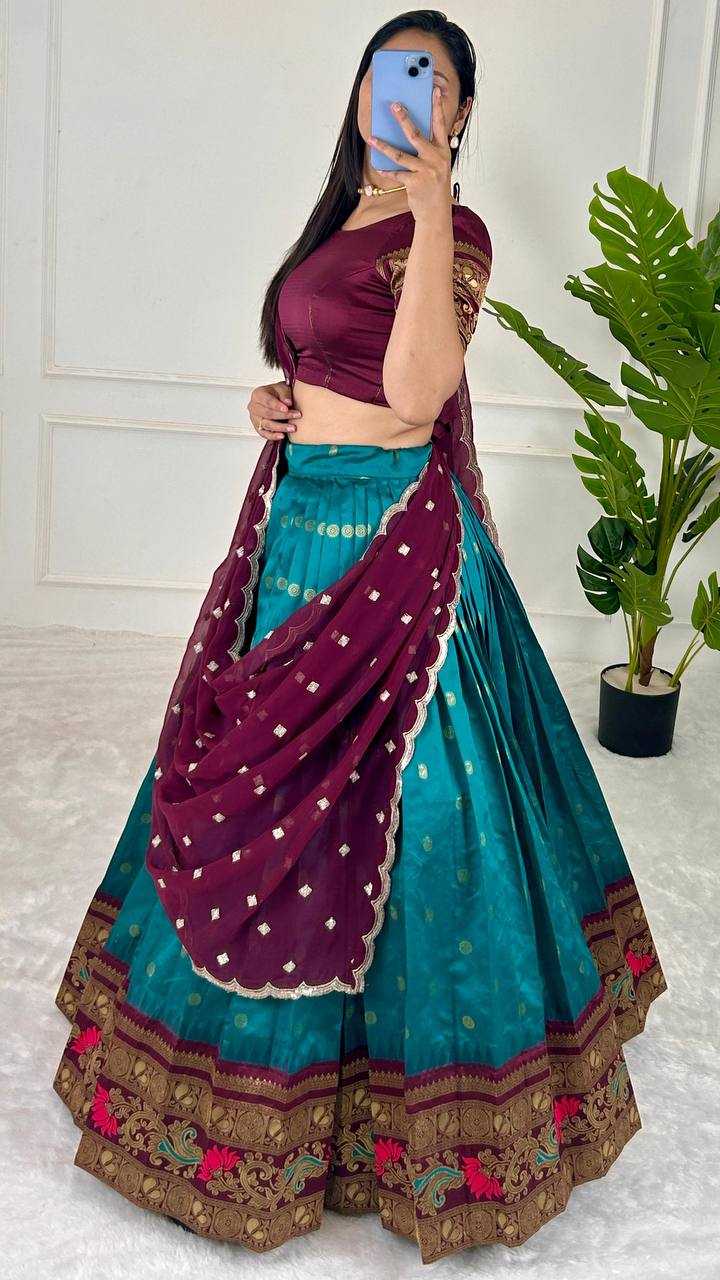 YNF JACQUARD KESH162 307 LEHENGAS WHOLESALE SILK WEDDING LEHENGA WITH DUPTTA LEHENGAS MANUFACTURE - Deevit International