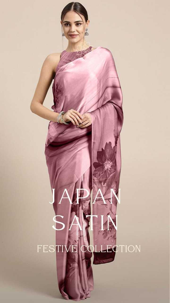 YNF JAPAN SARTIN SILK RIN119 2096 SAREES WHOLESALE SATIN SILK PRINTED SAREES MANUFACTURER - Deevit International