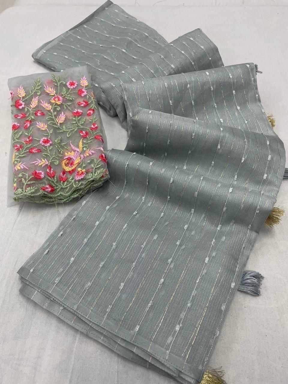 YNF JUTE KESH255 ETF04 SAREES WHOLESALE SEQUENCE TRADITIONAL EMBROIDERY LADIES SAREES MANUFACTURER - Deevit International