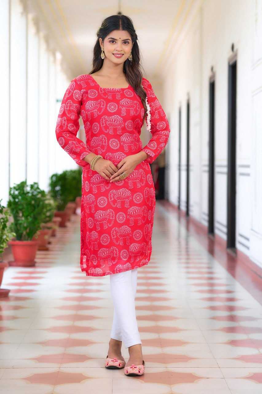 YNF KOTA CHEX KESH243 1033 KURTIS WHOLESALE CASUAL FULL SLEEVE PINK KURTIS MANUFACTURER - Deevit International