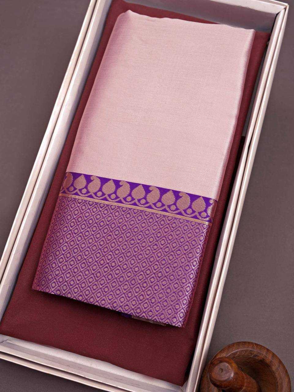 YNF LICHI SILK RIN179 775 SILK SAREES WHOLESALE BANARASI SILK ZARI BORDER SILK PURPLE SILK SAREES MANUFACTURER - Deevit International