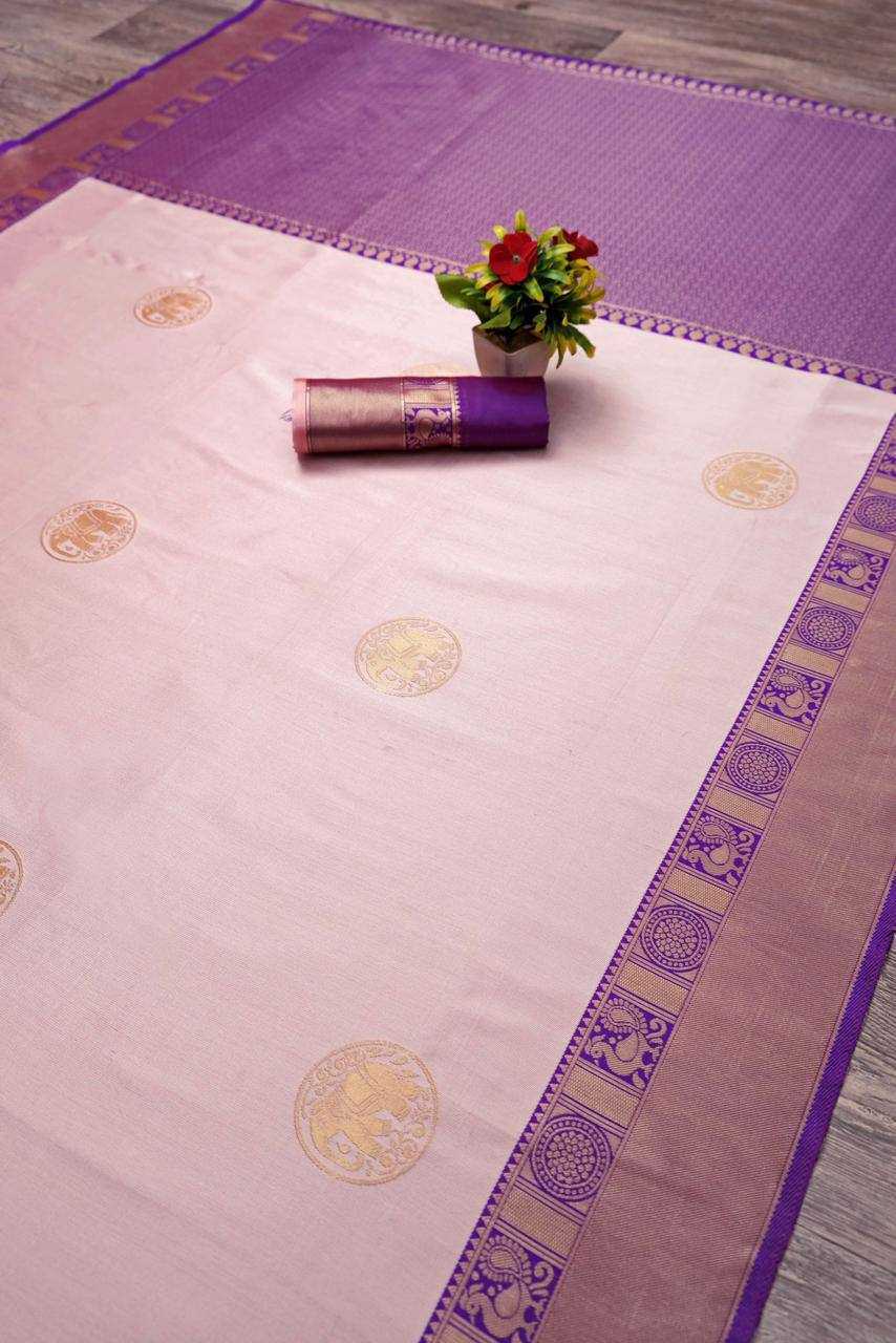 YNF LICHI SILK RIN179 775 SILK SAREES WHOLESALE BANARASI SILK ZARI BORDER SILK PURPLE SILK SAREES MANUFACTURER - Deevit International