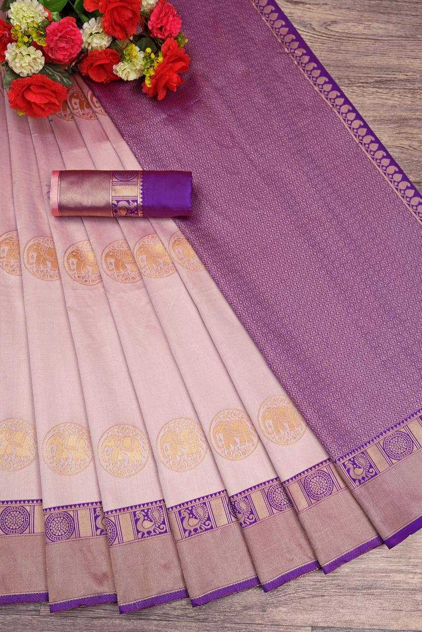 YNF LICHI SILK RIN179 775 SILK SAREES WHOLESALE BANARASI SILK ZARI BORDER SILK PURPLE SILK SAREES MANUFACTURER - Deevit International