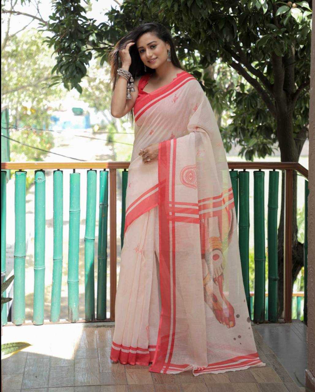 YNF LINEN KESH223 167 SAREES WHOLESALE TRADITIONAL PRINTED LINEN SAREES MANUFACTURER - Deevit International