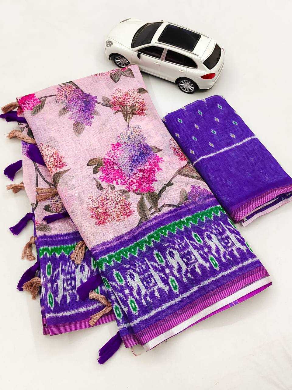 YNF LINEN KESH223 258 SAREES WHOLESALE OFFICE WEAR COTTON PRINTED LINEN SAREES MANUFACTURER - Deevit International