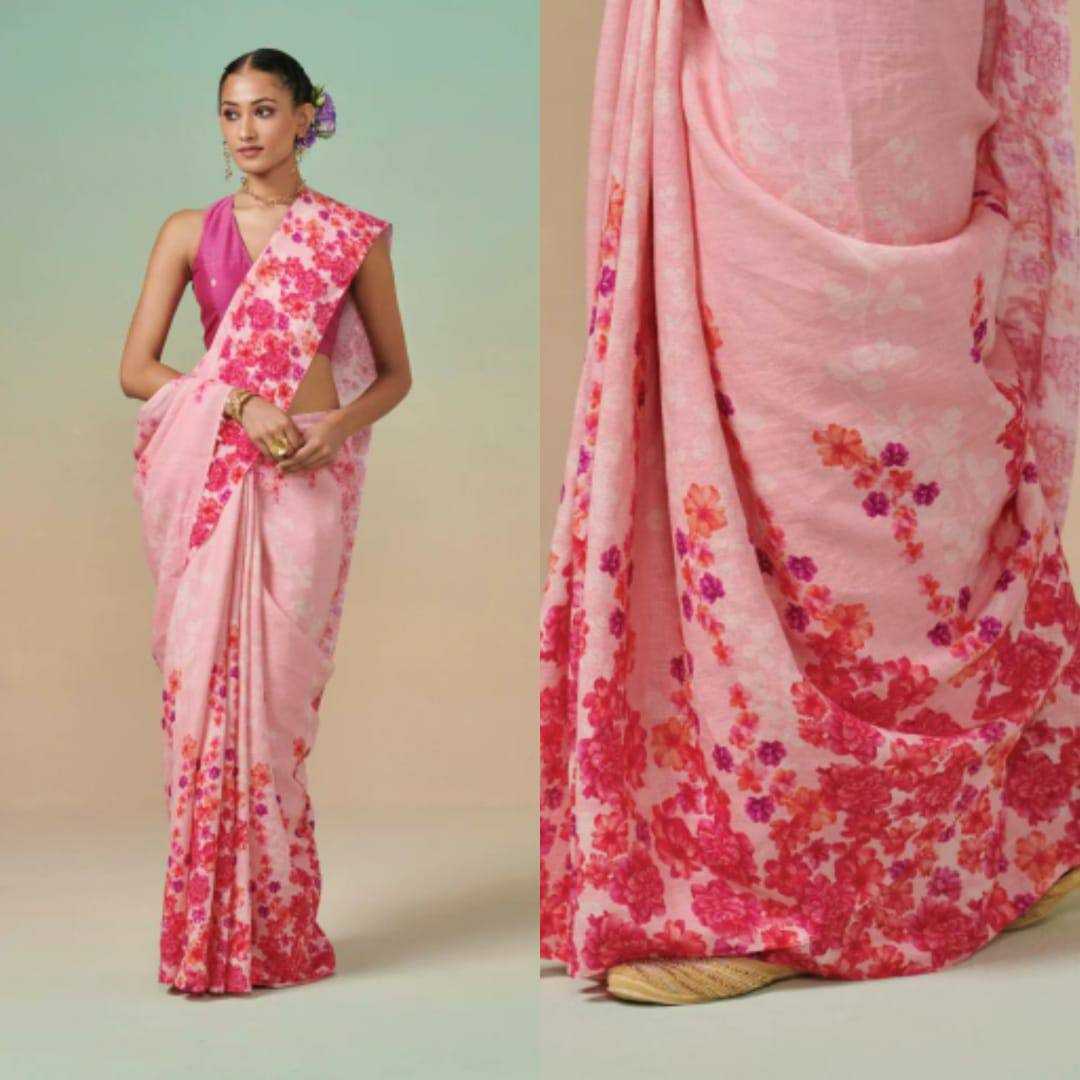 YNF LINEN KESH223 275 SAREES WHOLESALE PRINTED COTTON LINEN OFFICE WEAR SAREES MANUFACTURER - Deevit International